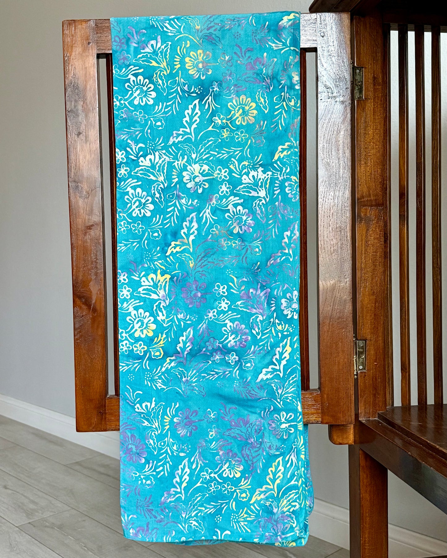 Aqua Floral Batik Sarong