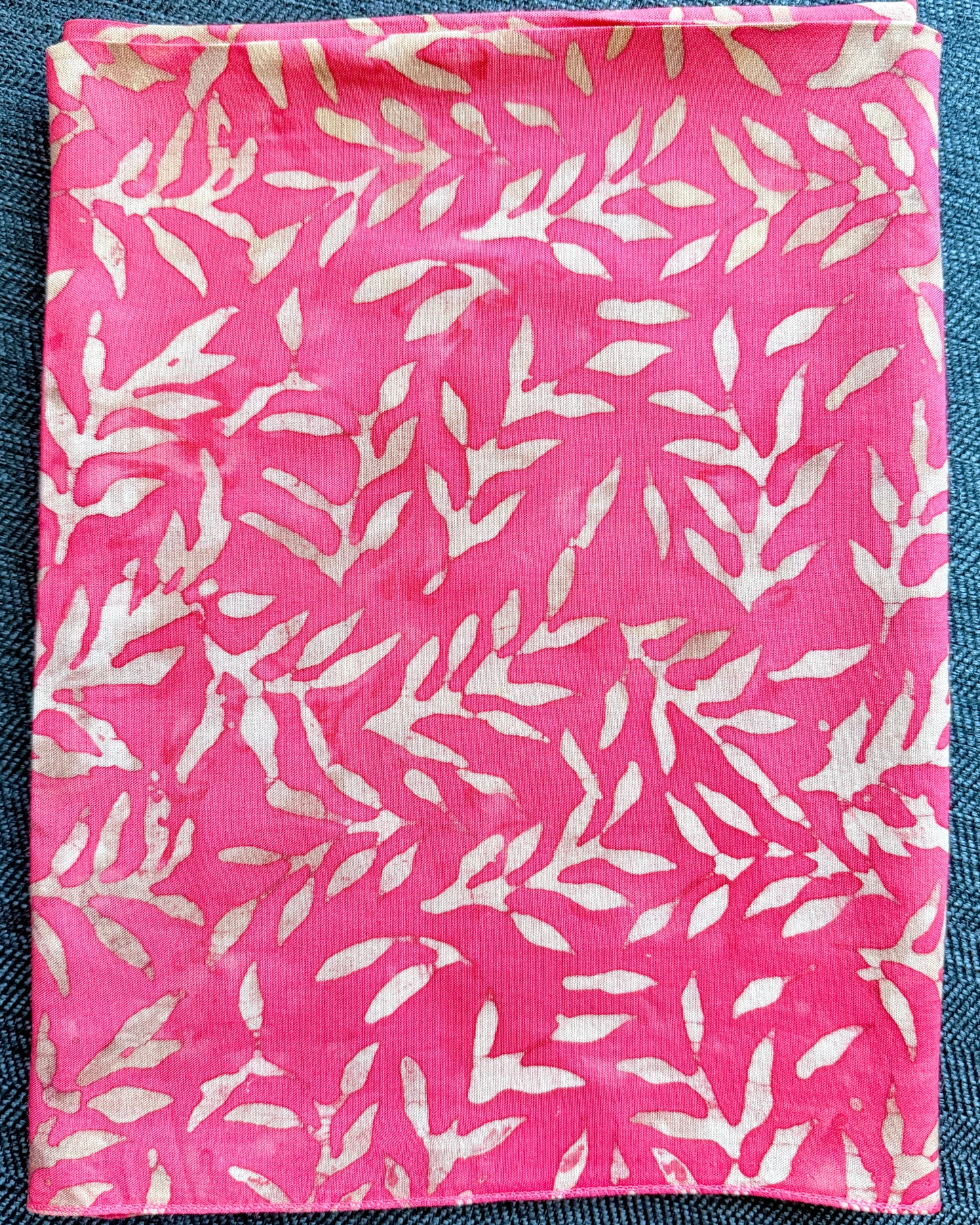 Red Acacia Leaves Batik Scarf