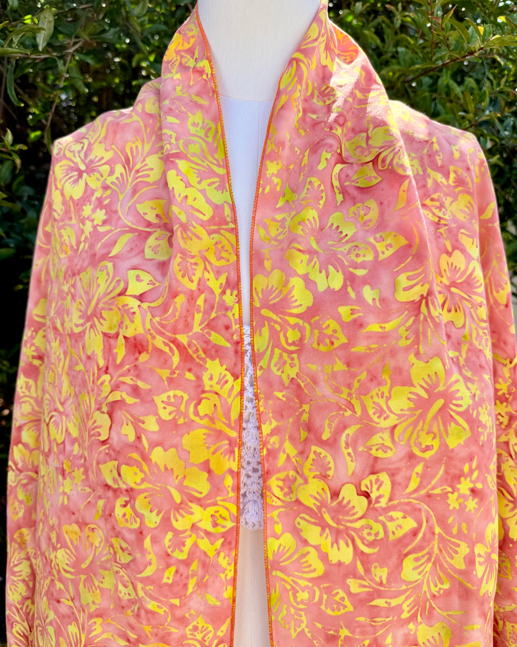 Coral Hibiscus - Batik Versatile Scarf