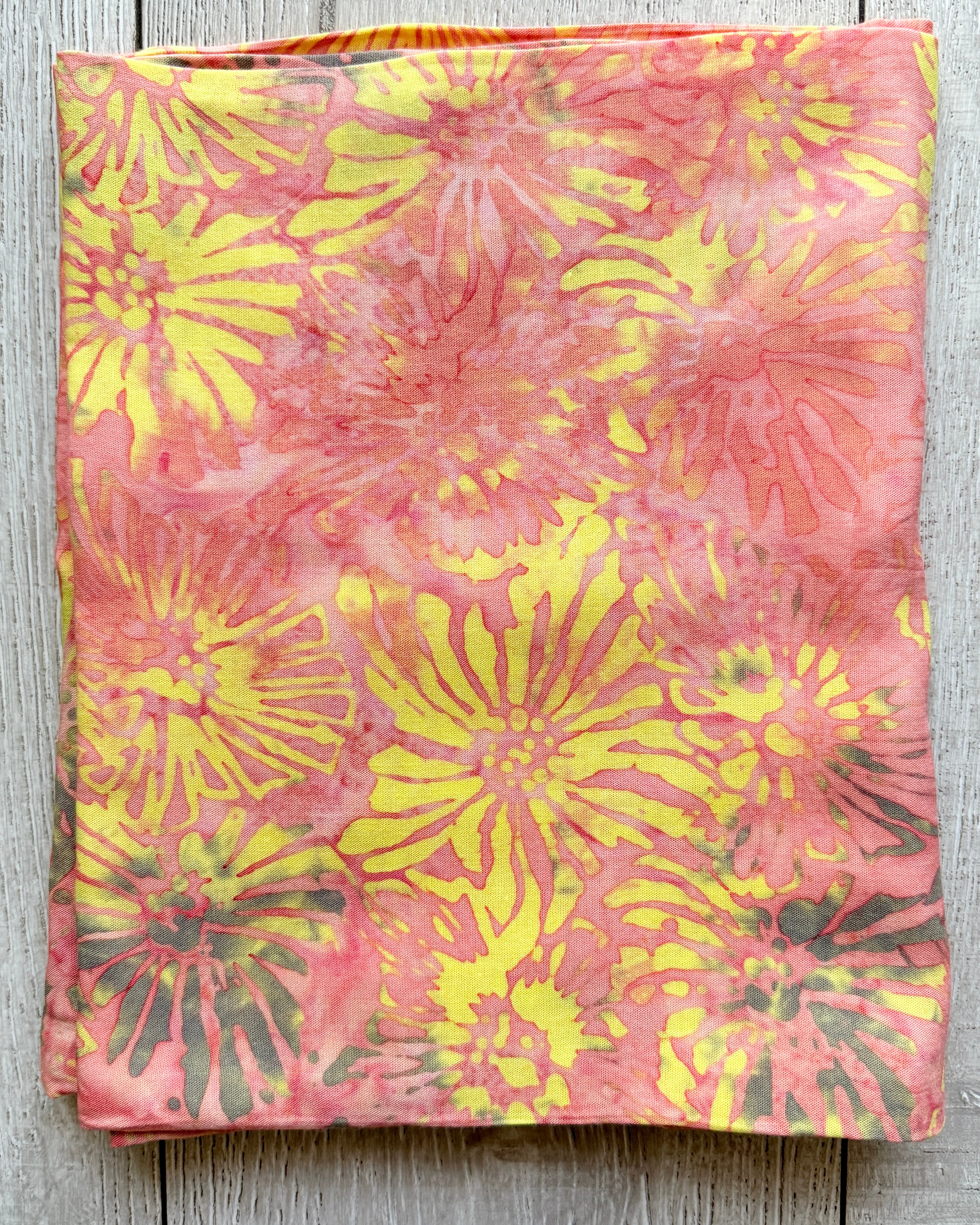 Peach Floral - Batik Pocket Scarf