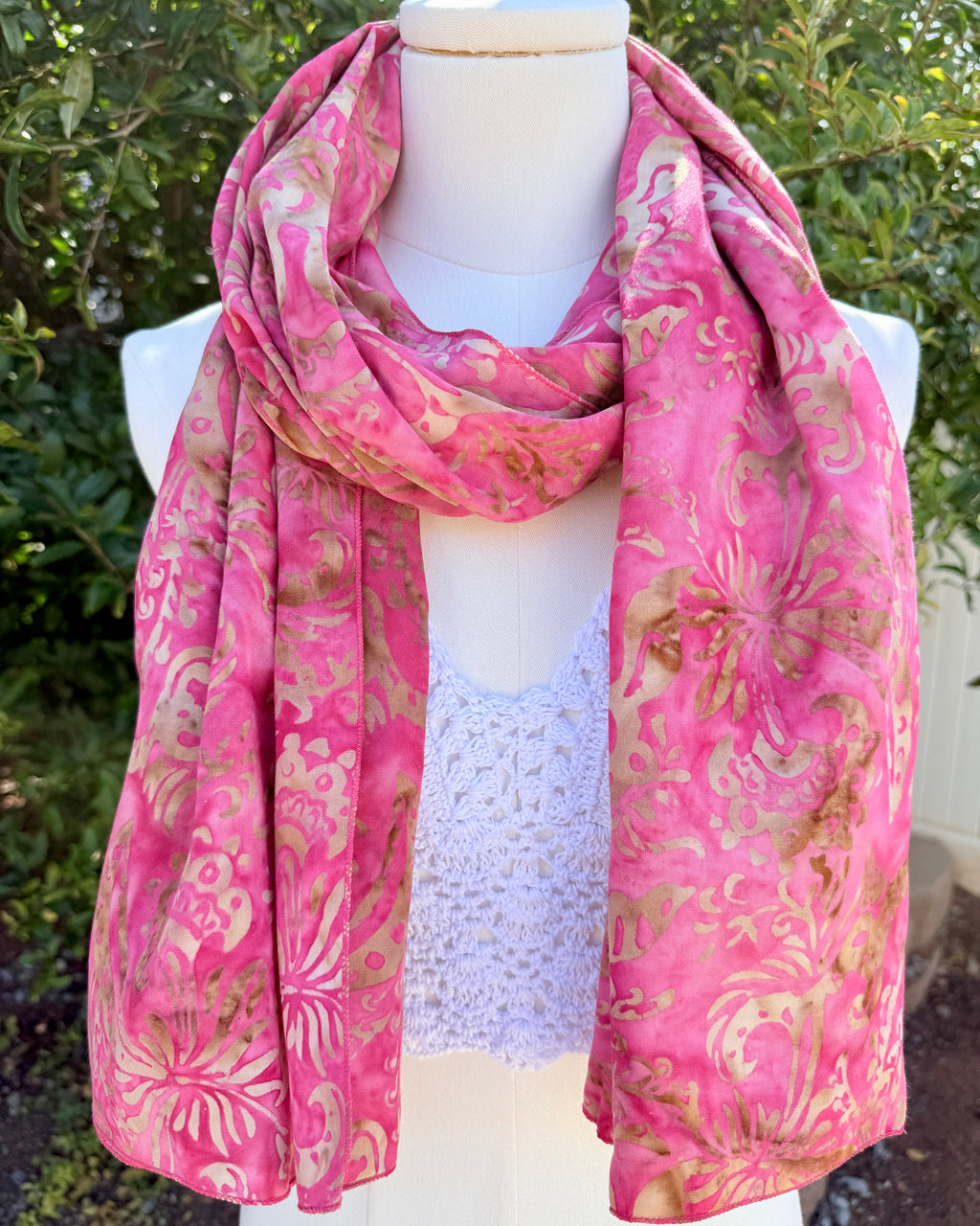 Golden Petals - Batik Versatile Scarf