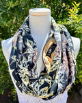 Black Poinsettias - Batik Pocket Scarf