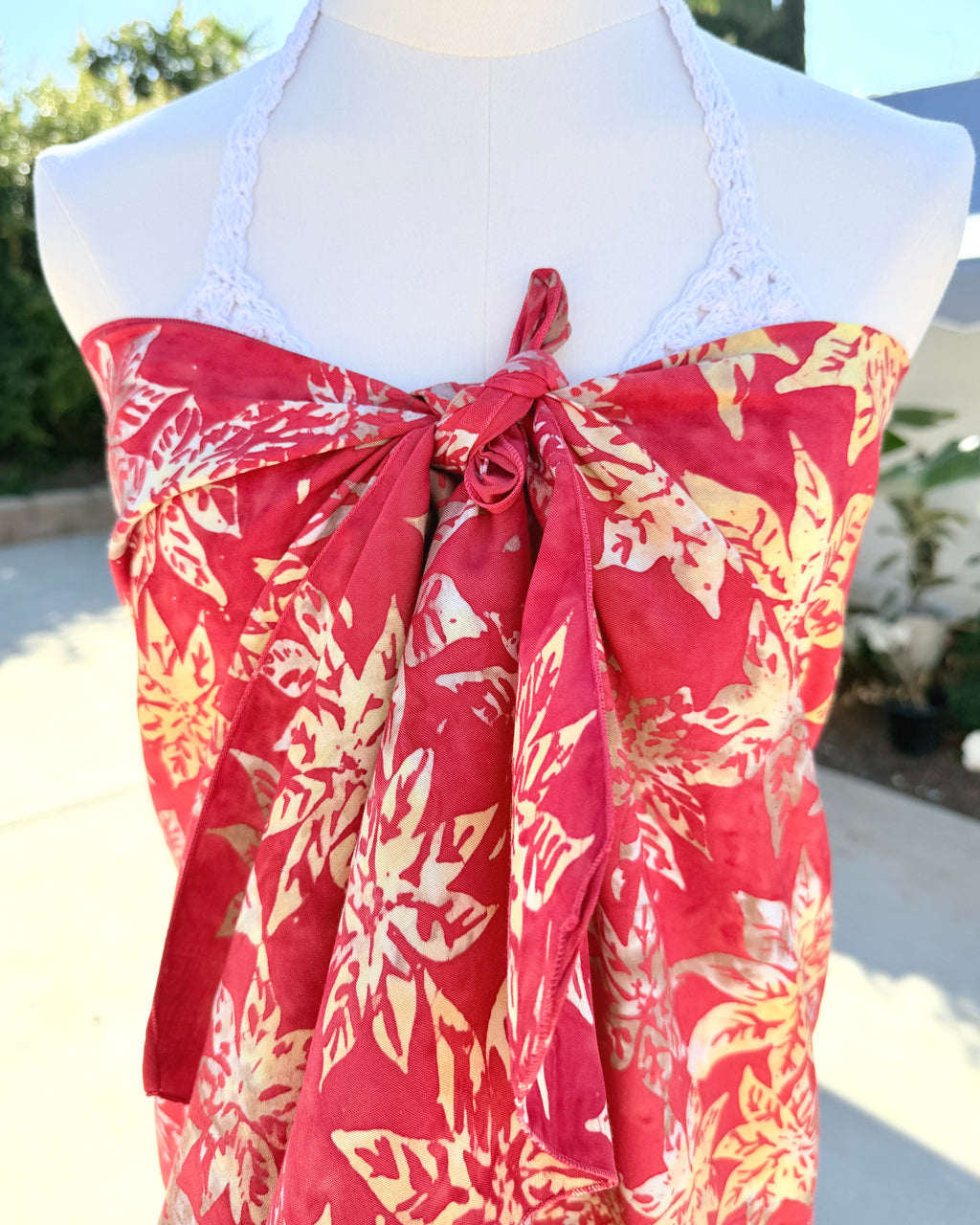 Red Poinsettias - Batik Sarong