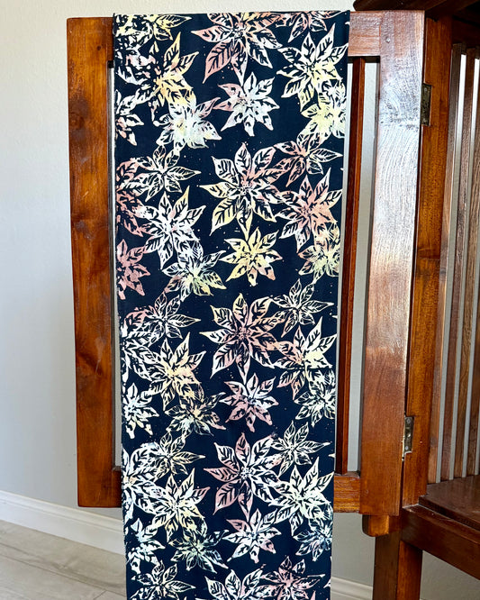 Black Poinsettias Batik Sarong