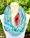 Teal Bamboo - Batik Pocket Scarf
