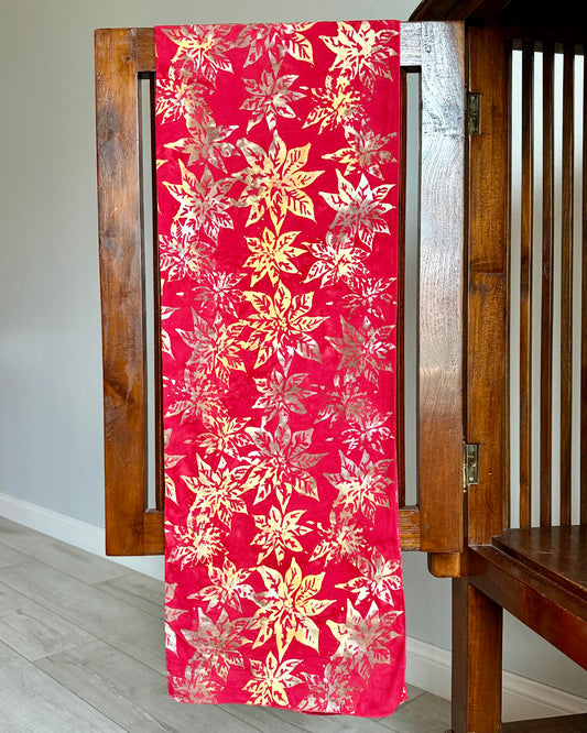 Golden Poinsettia Batik Sarong