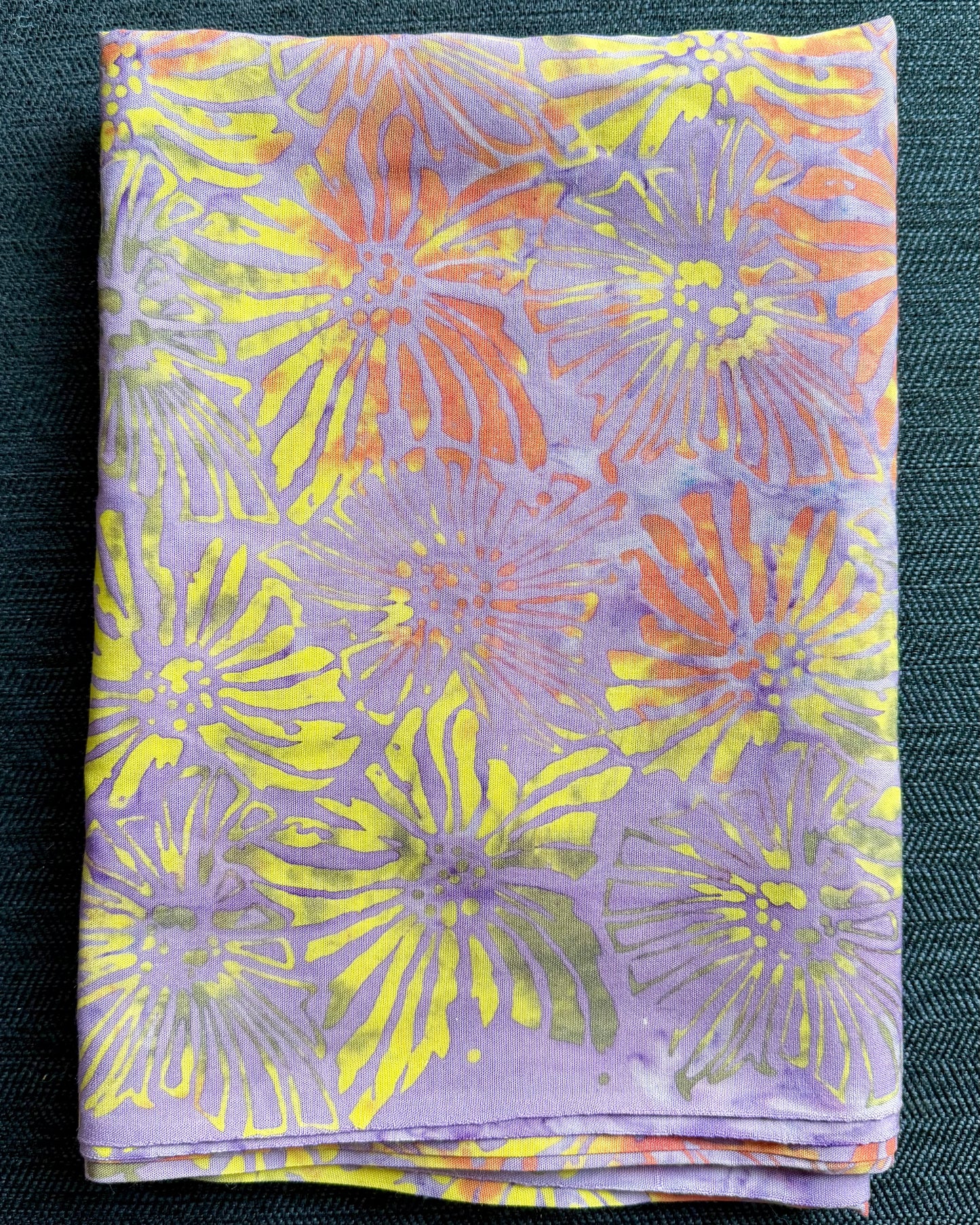 Lilac Daisies Batik Scarf