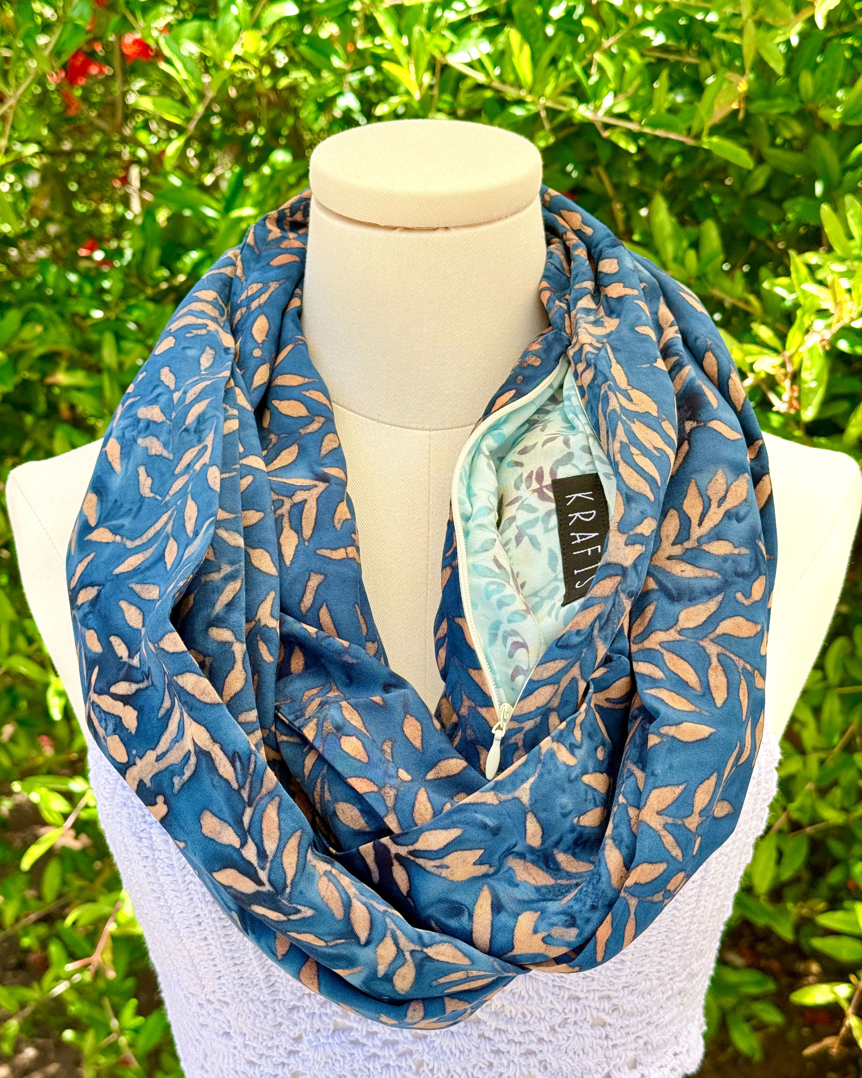 Blue Acacia - Batik Pocket Scarf